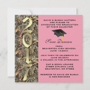 Camo Classic Elegant 2017 Invitación a graduación