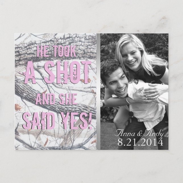 Camo De Invierno Rosado Guardar La Postales De Bod (Anverso)