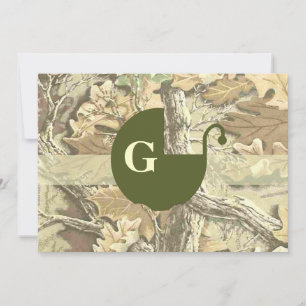 Camo Elegant Baby Shower Invitación