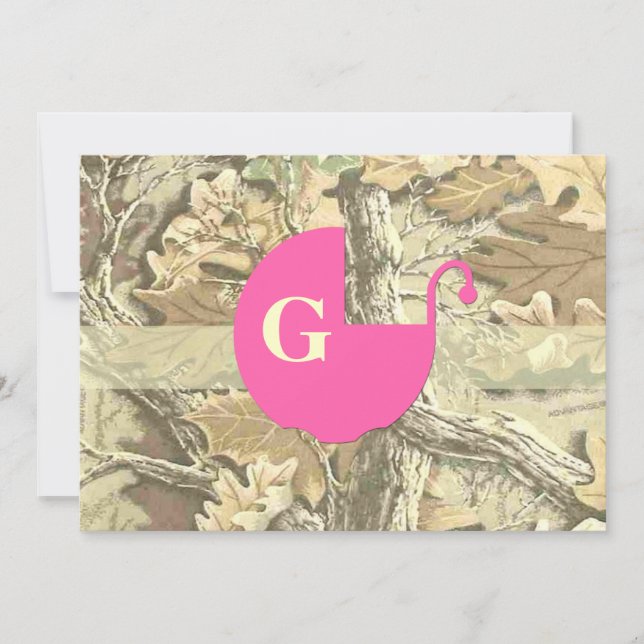 Camo Elegant Baby Shower Invitación (Anverso)