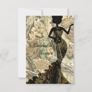 Camo Elegant Invitación a la ducha de novia rosa c