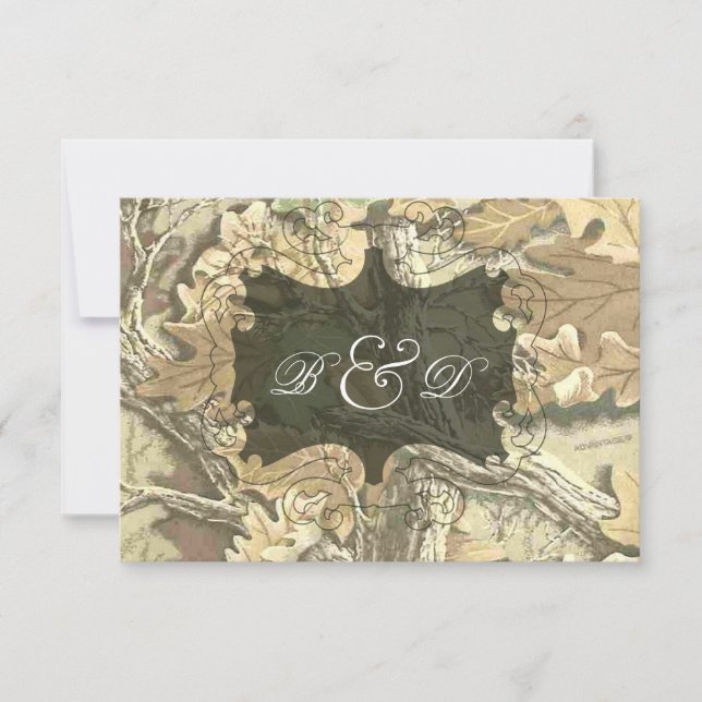 Camo Elegant Wedding Invitación (Anverso)