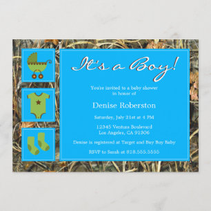 Camo - ¡Es un chico! - Invitación a Baby Shower