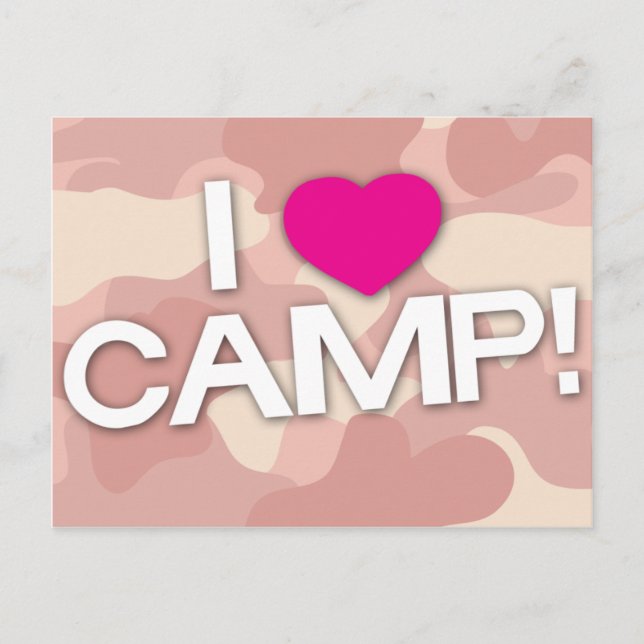 ¡Camo rosado, me encanta el CAMP! Postal (Anverso)