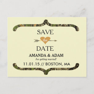 Camo rústico para salvar la Invitación de la tarje