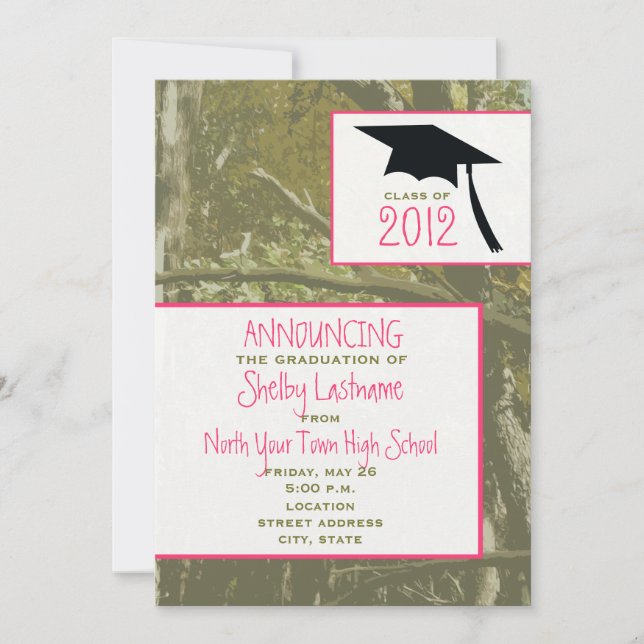 Camo y pica la invitación 2012 de la graduación (Anverso)