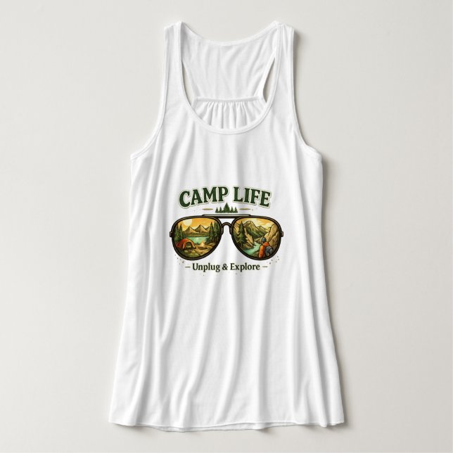 Camp Life Feels Right – Summer Tank Top USA (Diseño del anverso)