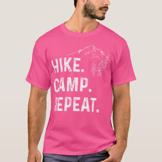 Campamento De Senderismo Repita Camiseta Para Los 