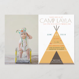 Campamento de Tipi | Primera invitación de foto de
