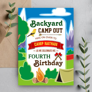 Campamento en el patio trasero Invitación de cum
