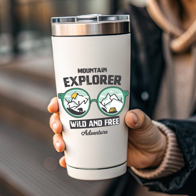 Campamento salvaje Mountain Explorer | Pegatina de (Mountain Explorer Camping Sticker)