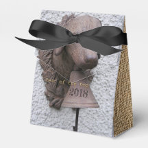 Campana de perro de época con caja de favores Año 