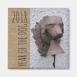 Campana de perro de época con imán del año 2018