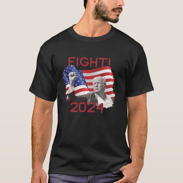 Campaña De Trump Fight 2024 Camisas En Camiseta (Anverso)