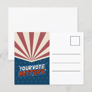 Campaña de Voto Patriótico Tarjeta Postal en Blanc