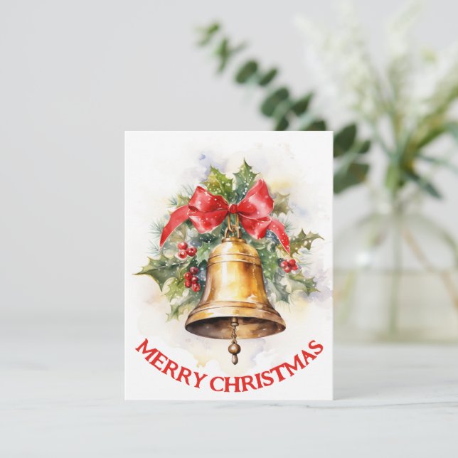 Campana Vintage - Tarjeta de Navidad (Anverso de pie)