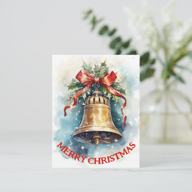 Campana Vintage - Tarjeta de Navidad (Anverso de pie)