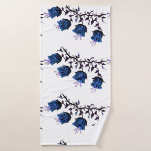 Campanas de Canterbury azul en toalla de baño de f