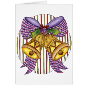 Campanas de Navidad adorables con cinta y lazo