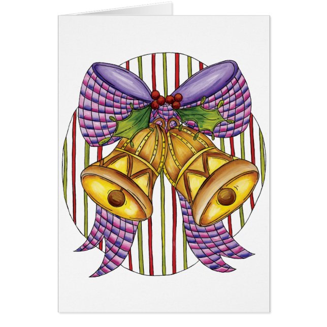 Campanas de Navidad adorables con cinta y lazo (Frente)