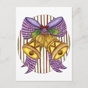 Campanas de Navidad adorables con cinta y lazo
