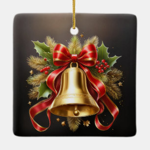 Campanas de Navidad con Adornos y Cinta