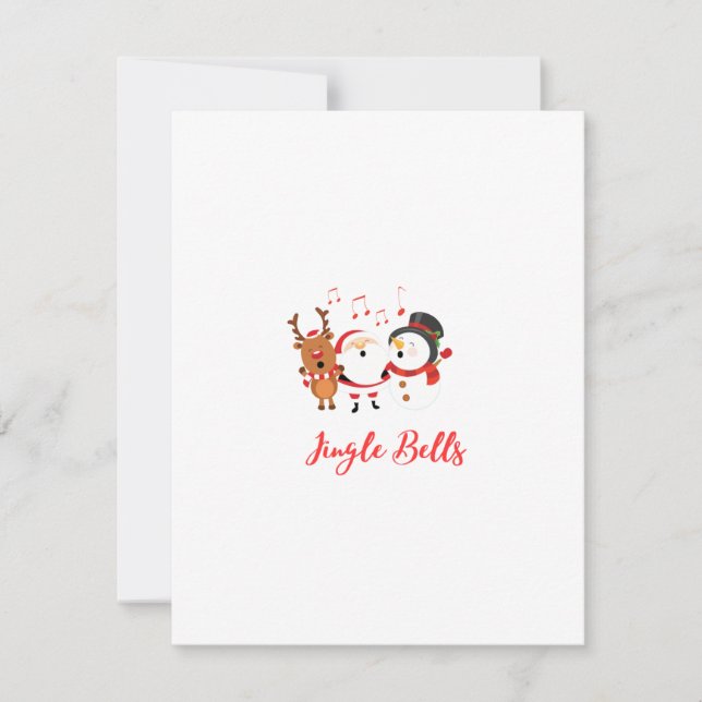 Campanas de Navidad con Santa, muñeco de nieve y r (Anverso)