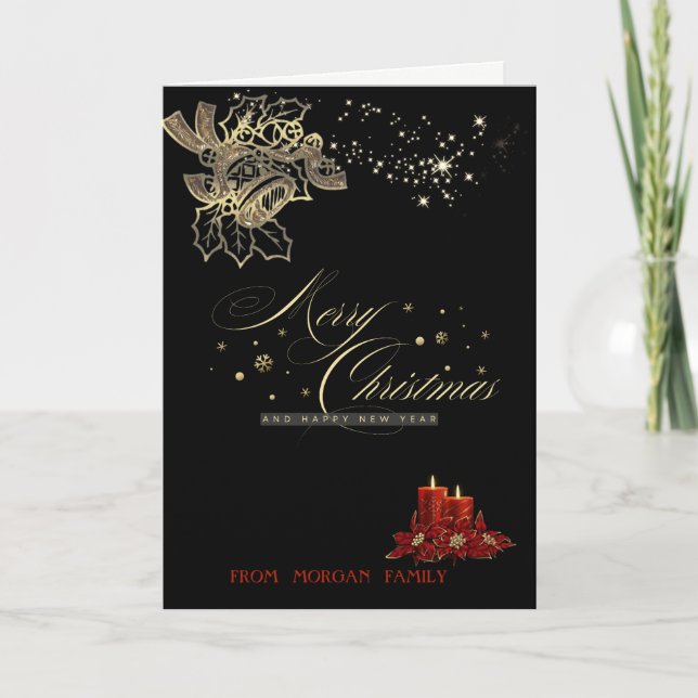 Campanas de Navidad doradas, Vela Feliz Navidad (Anverso)