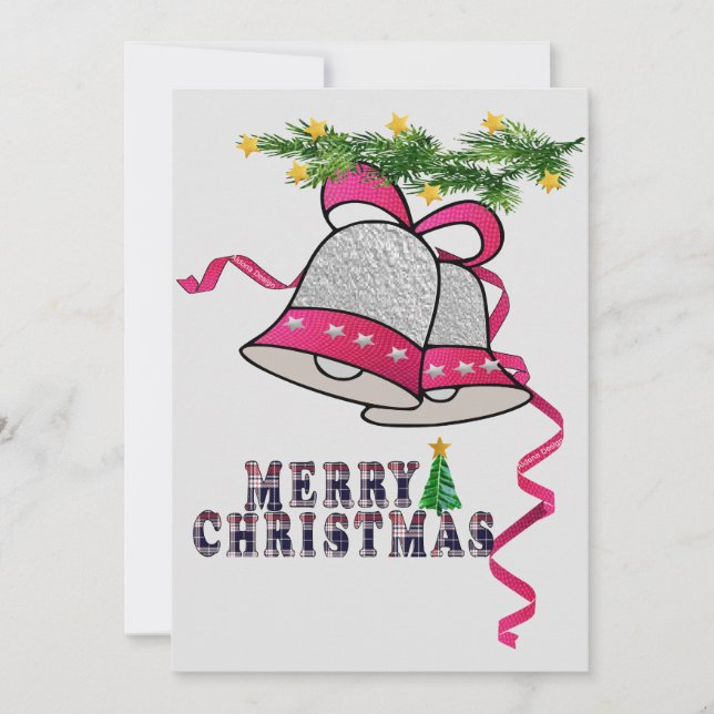 Campanas de Navidad y Cintas Rosas (Anverso)