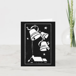 Campanas de Navidades retro y tarjeta de notas de