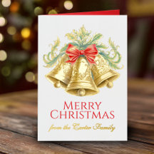 Campanas doradas y Navidades de la acuarela del ar