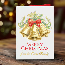 Campanas doradas y Navidades de la acuarela del ar