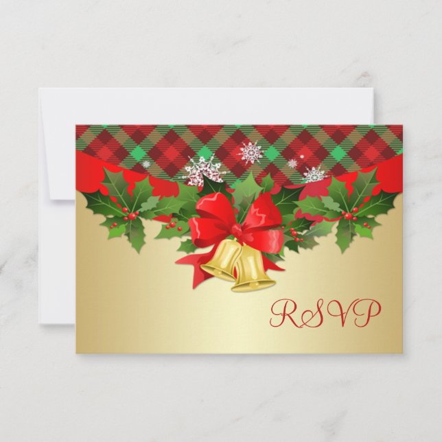 campanas navidades, estampado holly y tartan RSVP (Anverso)