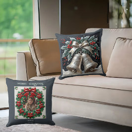 Campanas plateadas y Cojín decorativo Holly