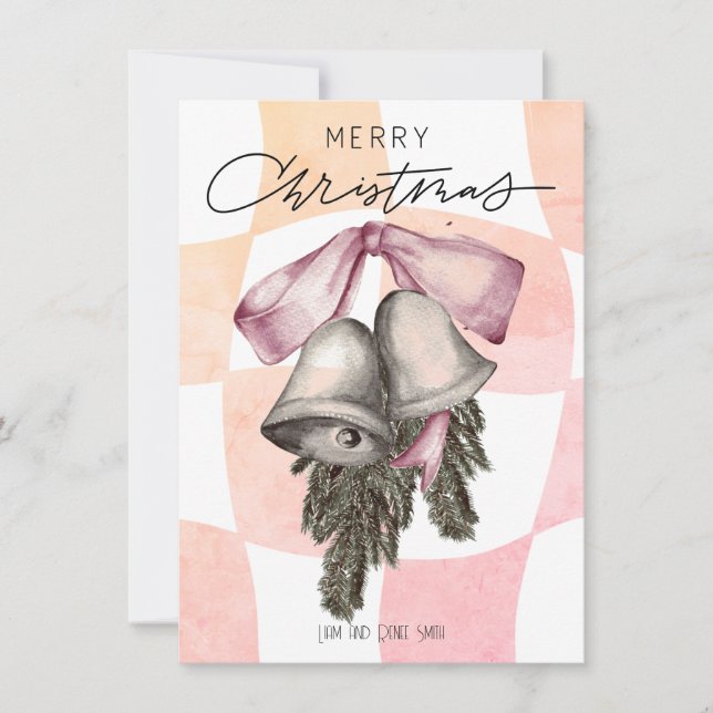 Campanas Vintage Feliz Navidad Lazos Navidad (Anverso)