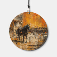 Caballo majestuoso al atardecer abstracto