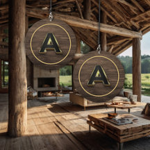 Carta Monograma Hogar Rústico de Oro