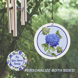 Campanilla Flores de hidrangea azul personalizadas