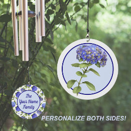 Campanilla Flores de hidrangea azul personalizadas