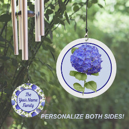 Campanilla Flores de hidrangea azul personalizadas