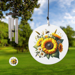 Campanilla Sunflower y Bee Floral