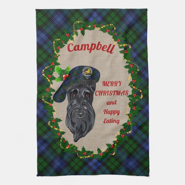 Campbell Scottie Navidades de perro toalla de coci (Vertical)