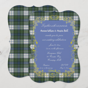 Campbell Tartan w/Gold Frame Invitación