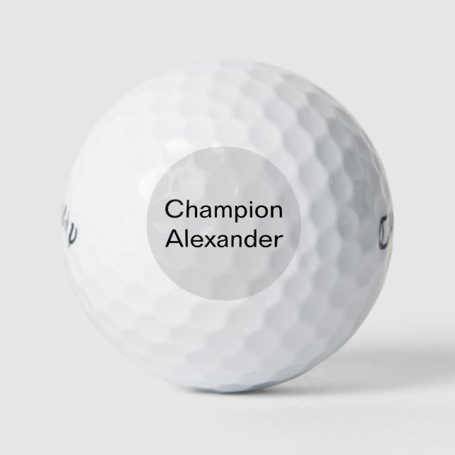 Campeón con bolas de golf de nombre personalizable (Anverso)