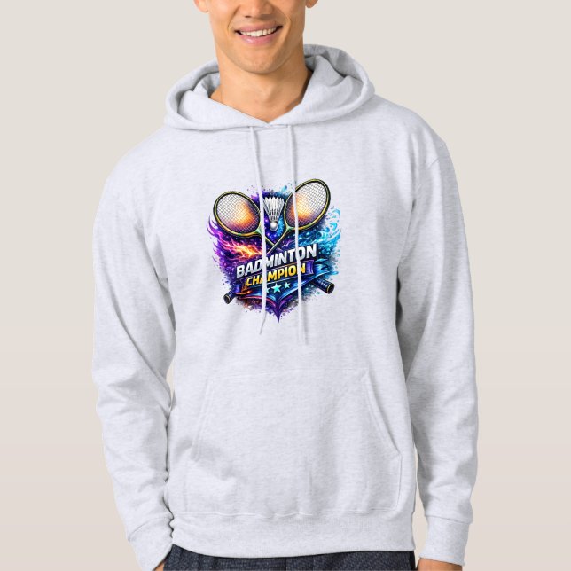 Campeón de Bádminton Gráfica Sudadera con Capucha  (Anverso)