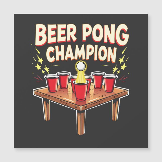 Campeón de Beer Pong Ping Pong Bebiendo (Anverso)