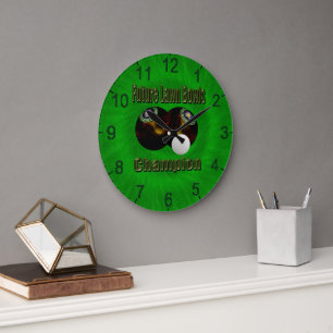 Campeón de bolos de césped futuro, reloj de pared