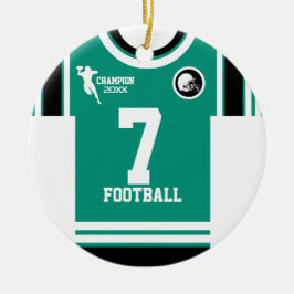Campeón de fútbol Jersey Ornamento Verde azulado B