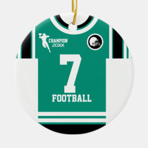Campeón de fútbol Jersey Ornamento Verde azulado B