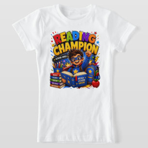 Campeón de Lectura   Camiseta de Niño Héroe Escola